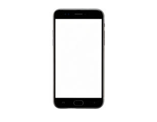 A modern smartphone with a blank screen, set against a black background