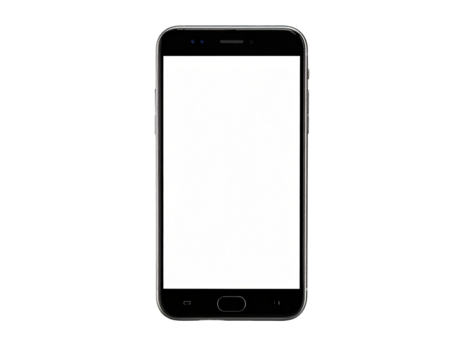 A modern smartphone with a blank screen, set against a black background