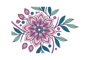 Floral Mandala Circular Decorative Vector Pattern