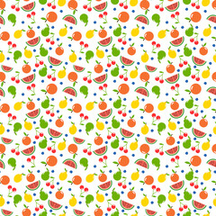 Creative colourful seamless fruity pattern background