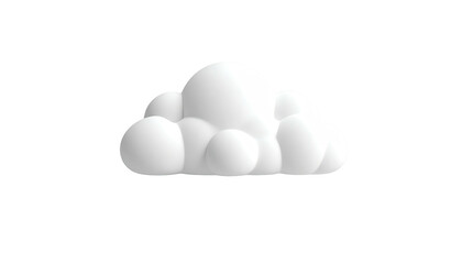 3D rendered fluffy white cloud on black background, isolated and ethereal