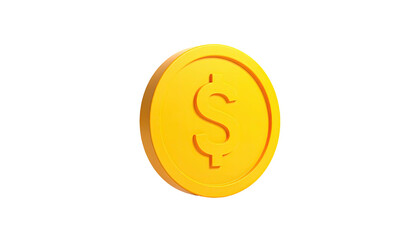 A gold coin with a raised dollar sign floats against a black background
