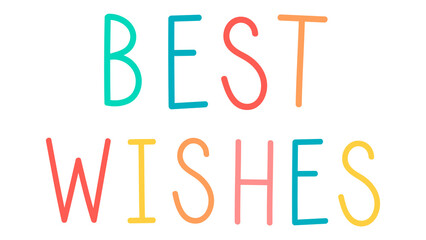 Colorful best wishes typography design element
