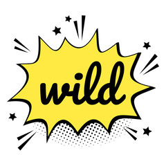 Png wild word speech bubble comic calligraphy clipart