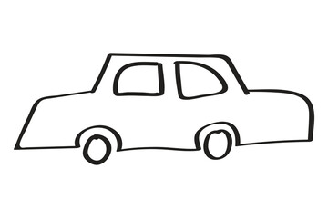 Fototapeta premium Car png line icon, doodle clipart in transparent background