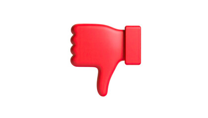 3D rendered red thumb down icon against a black background