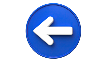 Blue circular button with white arrow indicating the direction to the left
