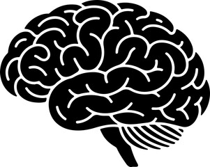 Fototapeta premium brain black silhouette vector illustration