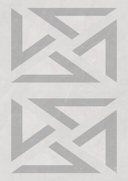 Abstract geometric pattern with interlocking shapes in gray on light background