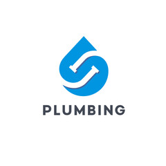 Vector logo design template for plumbing company.	