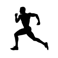 Isolated runner silhouette fitness lifestyle cutout design athletic exercise illustration competition visuals sport training concept