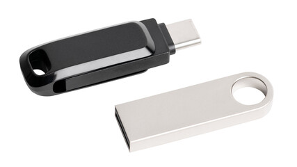 USB flash drive png mockup set technology data storage device