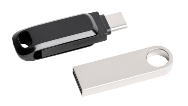 USB flash drive png mockup set technology data storage device