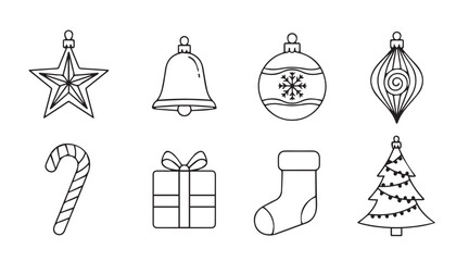 set of christmass ornaments vector illustration