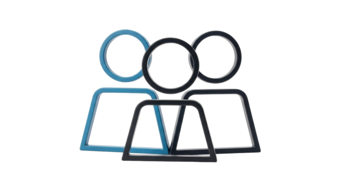 Isolated abstract concept of teamwork, leadership and community of people support