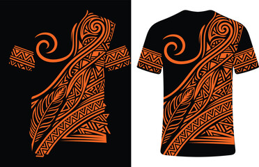 Tribal Orange Tattoo Tee Shirt 