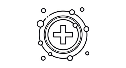 Isolated Plus Symbol Network - connection interface icon, web system outline, data link