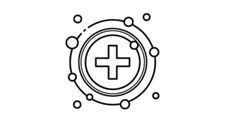 Isolated Plus Symbol Network - connection interface icon, web system outline, data link