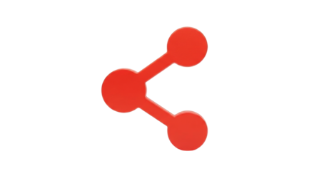 Isolated red icon of network connection for sharing data in digital communication