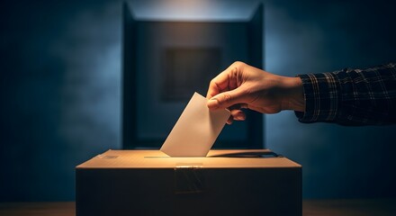 Voting Box Casting a Ballot in an Election Booth for Democratic Civic Participation