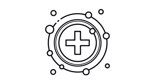 Isolated Plus Symbol Network - connection interface icon, web system outline, data link