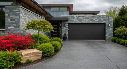 Modern Residence with Meticulous Landscaping Enhancing Its Architectural Lines and Natural Charm