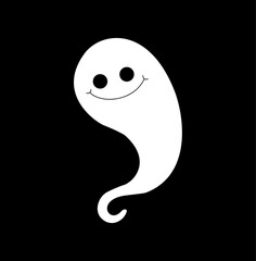 funny ghost with expression flying, horror doodle sheet ghost cartoon character.