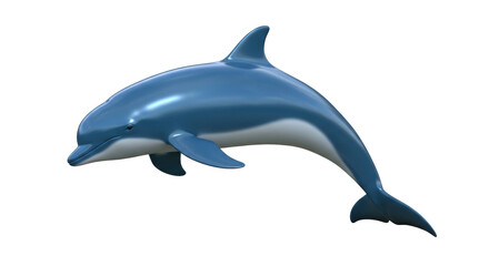 Fototapeta premium Isolated Common Bottlenose Dolphin, marine mammal with smooth skin and streamlined body design