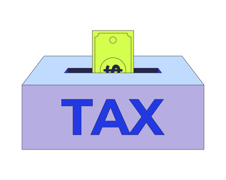 tax box with dollar bill concept clip art preview