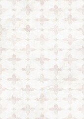 Repeating geometric pattern with soft pink and white tones on a textured background
