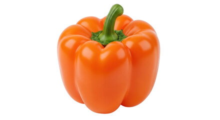 Isolated ripe orange bell pepper vegetable, delicious healthy food studio shot image