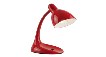 Isolated Modern Desk Lamp, Red Table Lamp with Flexible Neck, Stylish Lighting Fixture