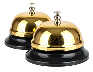 Two gold-polished service bells