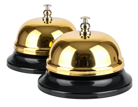 Two gold-polished service bells - Powered by Adobe