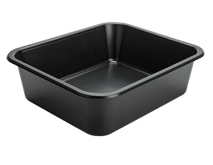 Empty square black baking dish