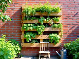 Urban Eco Brooklyn Series: Urban Pallet Garden with Herbs and Tomatoes in Brooklyn
