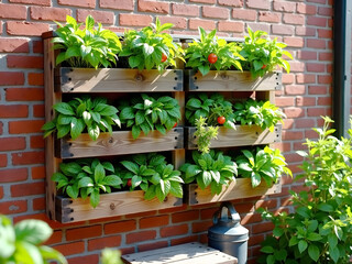 Urban Eco Brooklyn Series: Community Herb Garden in Recycled Pallet with Cherry Tomatoes