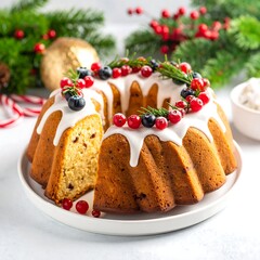 Festive Christmas cake slice