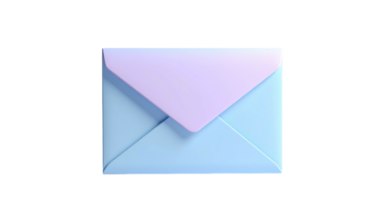Pastel colored 3D rendered envelope isolated on a stark black background