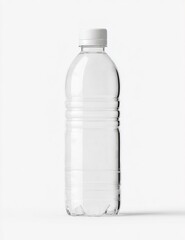 Fototapeta premium White label on glass water bottle mockup front view