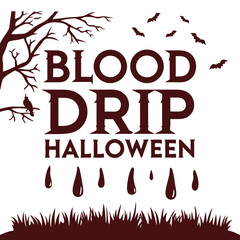 Blood Drip Halloween Horror Typography Design