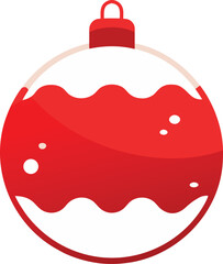 christmas ball with red ribbon