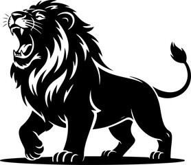 Fototapeta premium hungry lion silhouette vector illustration