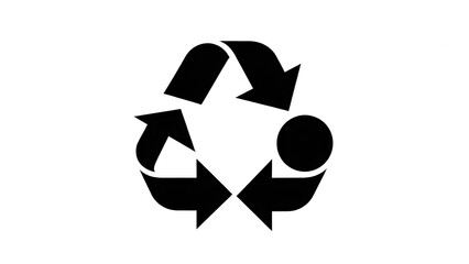 Recycling symbol with arrows