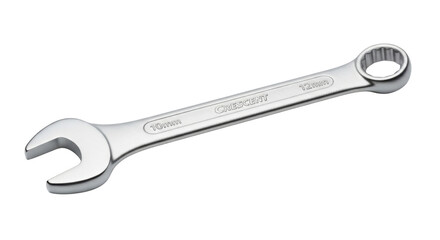 Crescent wrench tool marked 10mm and 12mm isolated PNG with Transparent Background