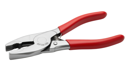 Pliers with red handles isolated PNG with Transparent Background