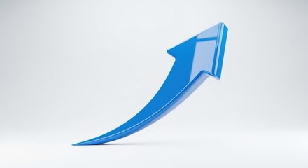 Stylized Blue Arrow Pointing Skyward Symbolizing Growth and Success