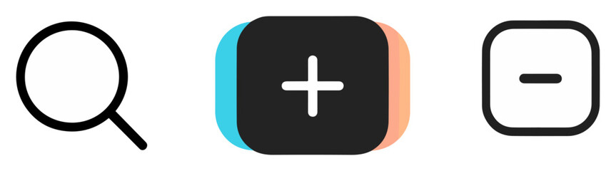 Obraz premium social media menu button icon set collection