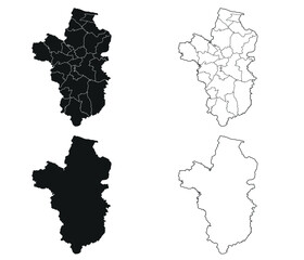 Ubon Ratchathani map is a province of Thailand, Graphic vector
