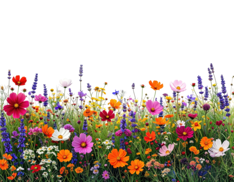 Vibrant meadow of wildflowers in various colors (1)
